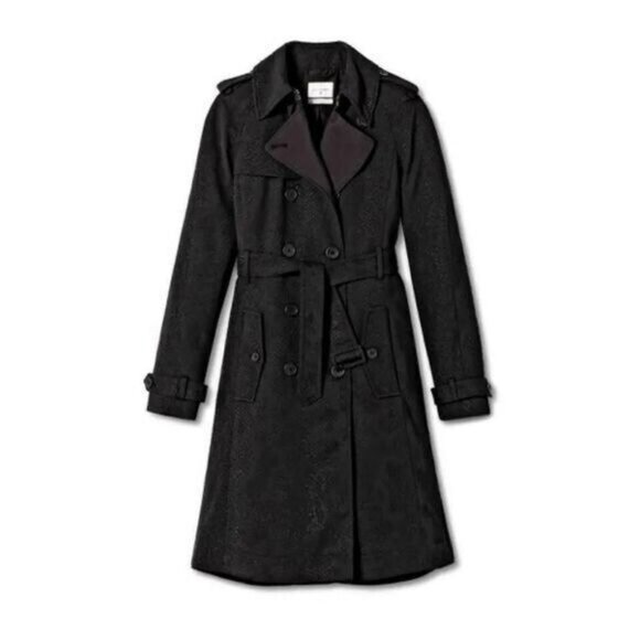 Altuzarra for Target Black trench coat snakeskin small double breasted NWT small - Picture 1 of 7
